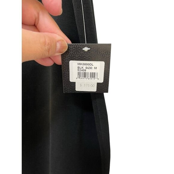 NEW Ming Wang Midi Pencil Skirt Ruffle Flounce Hem Acrylic Knit Black Womens M - Picture 5 of 11